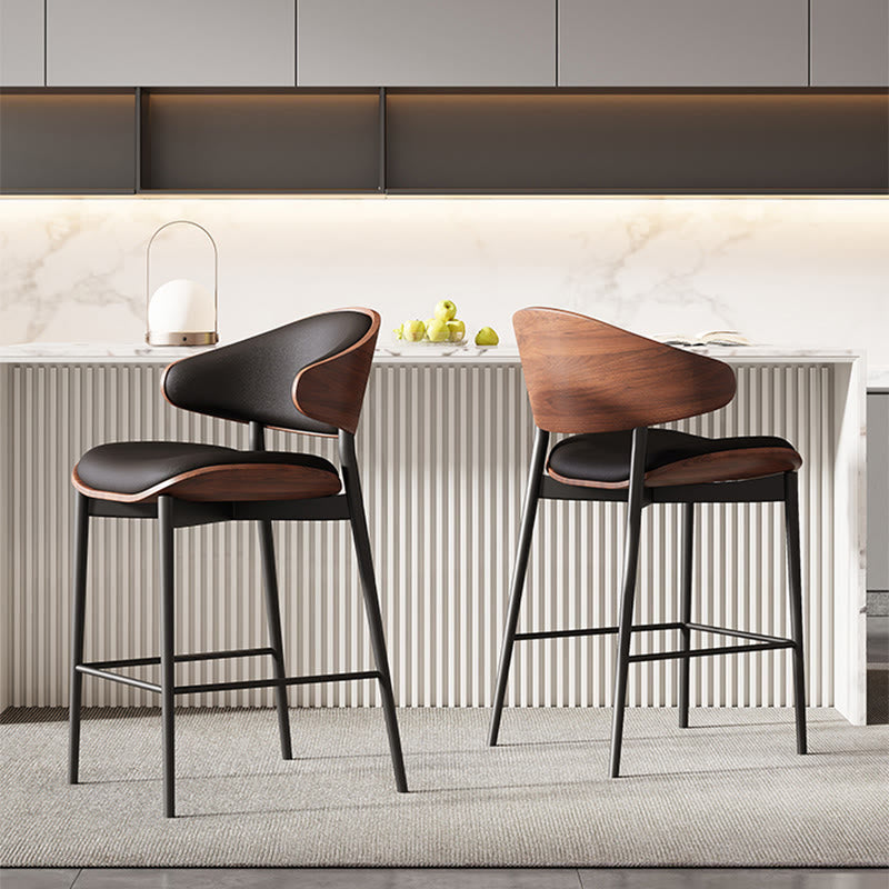Leather Upholstered Cushioned Bar Stool - image 2
