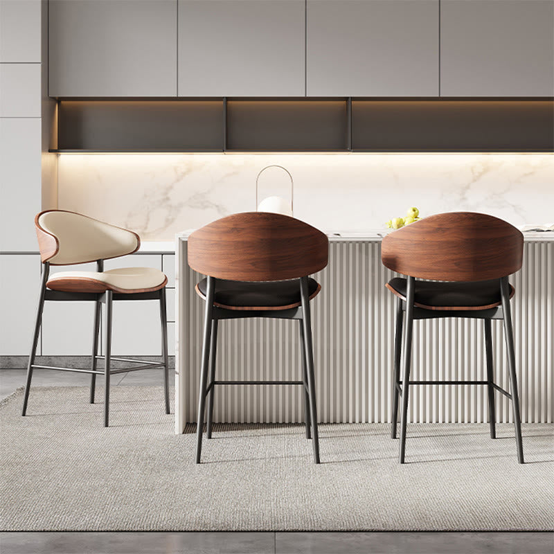 Leather Upholstered Cushioned Bar Stool - image 5