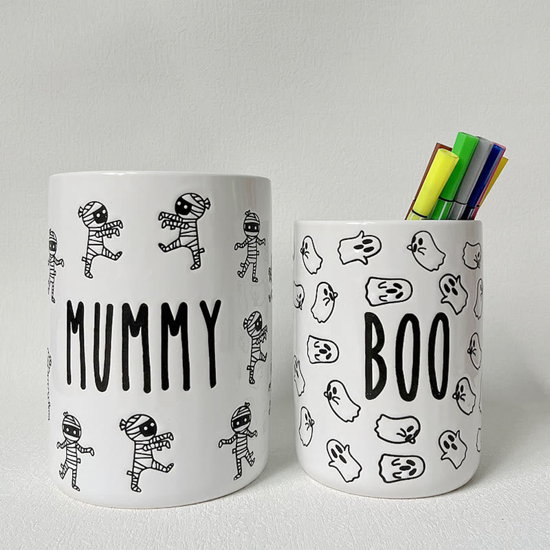 White Porcelain Cup With Ghost Print - image 3