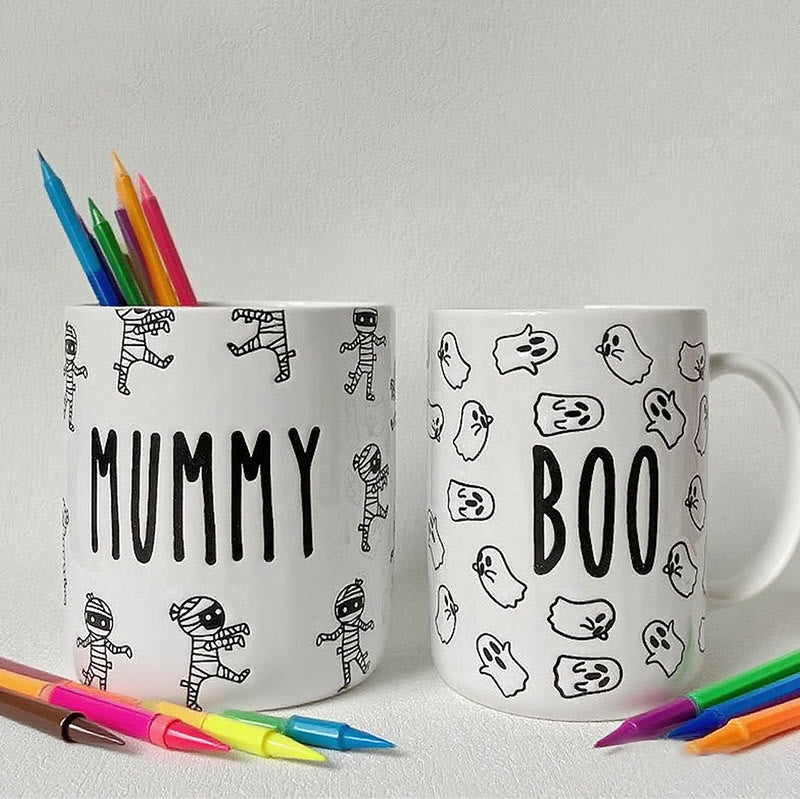 White Porcelain Cup With Ghost Print - image 4