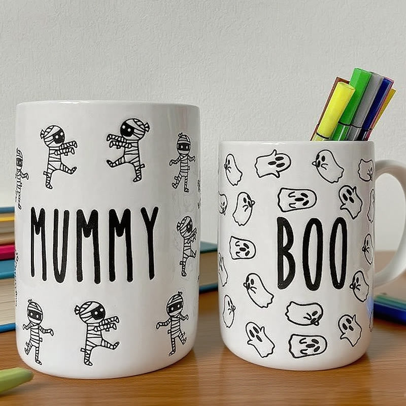 White Porcelain Cup With Ghost Print - image 5