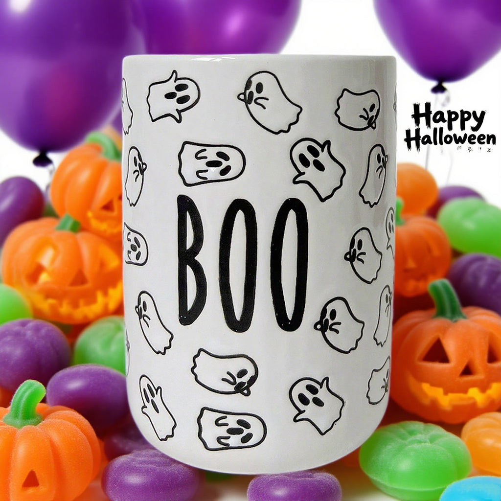 White Porcelain Cup With Ghost Print - image 2