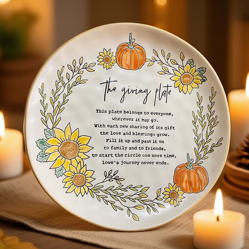 Hand-painted Pumpkin Plate - white - image 0