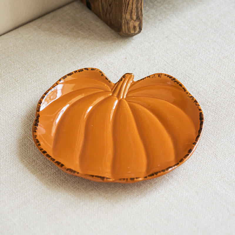 Creative Pumpkin-shaped Ceramic Plate - orange - image 0