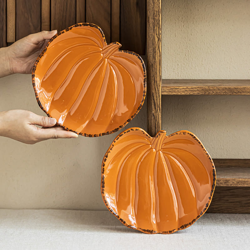 Creative Pumpkin-shaped Ceramic Plate - image 6