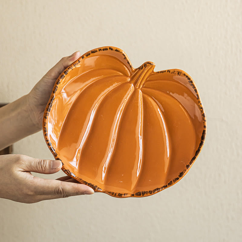 Creative Pumpkin-shaped Ceramic Plate - image 2