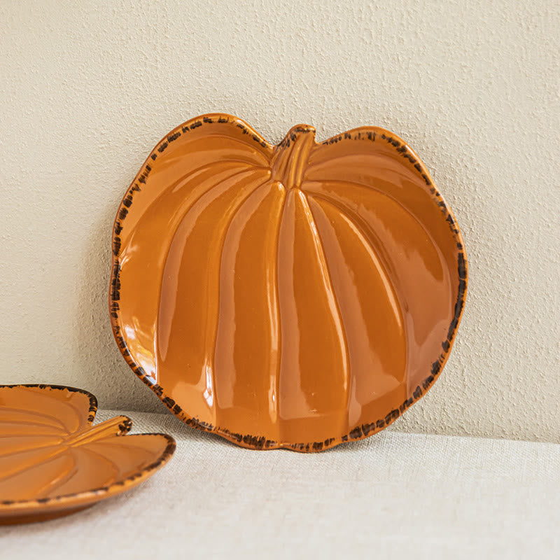 Creative Pumpkin-shaped Ceramic Plate - image 4