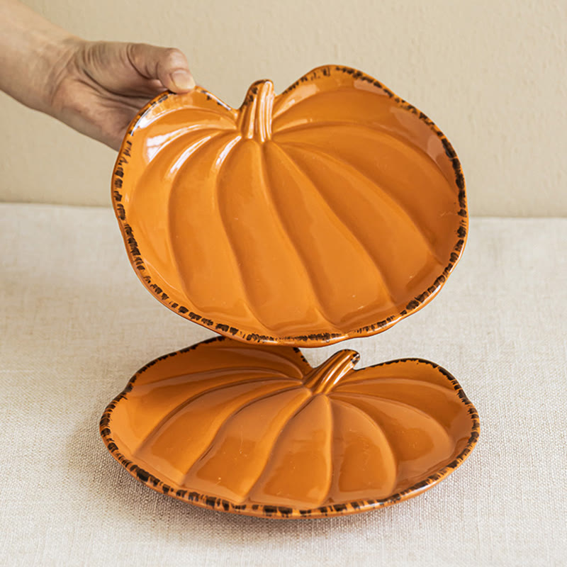 Creative Pumpkin-shaped Ceramic Plate - image 5