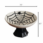 Embossed Spiderweb Ceramic Pedestal Plate - image 5