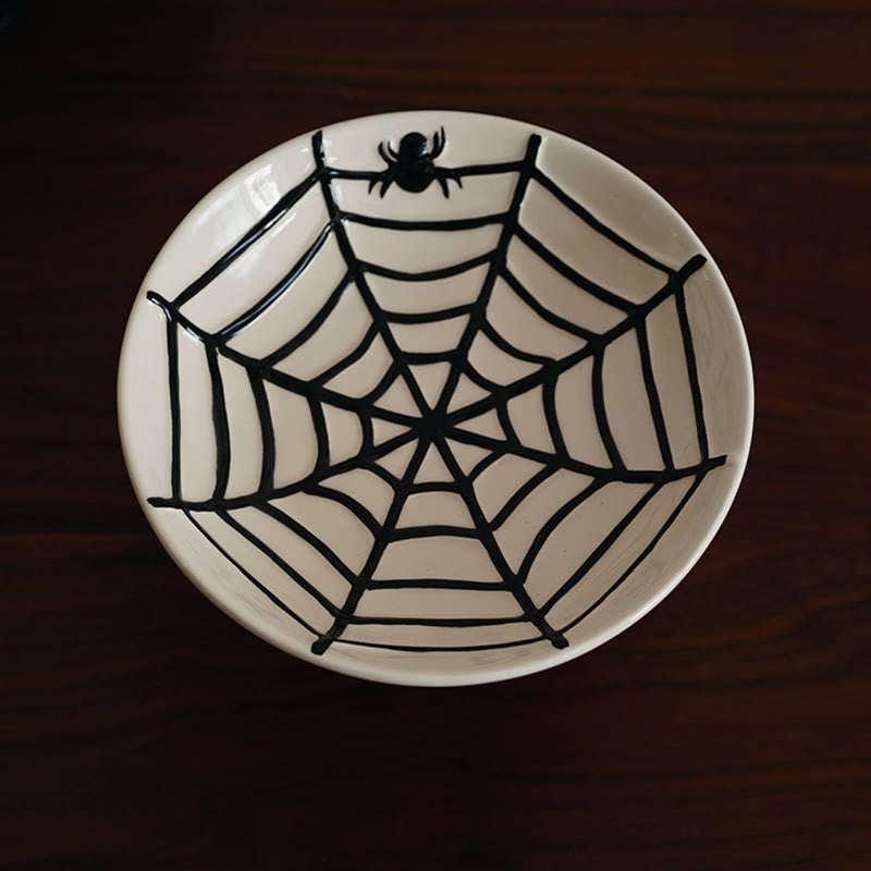 Embossed Spiderweb Ceramic Pedestal Plate - image 4