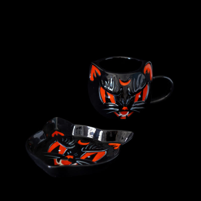 Embossed Black Cat Ceramic Plate - image 7