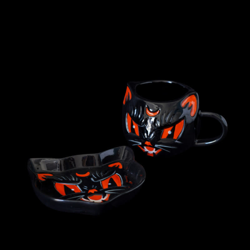 Embossed Black Cat Ceramic Plate - image 4