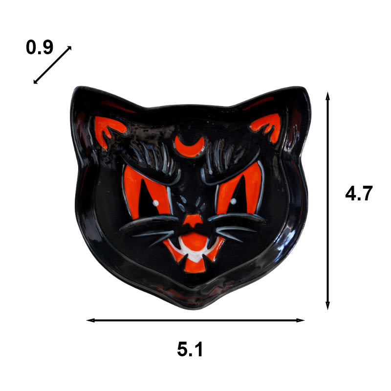 Embossed Black Cat Ceramic Plate - image 10