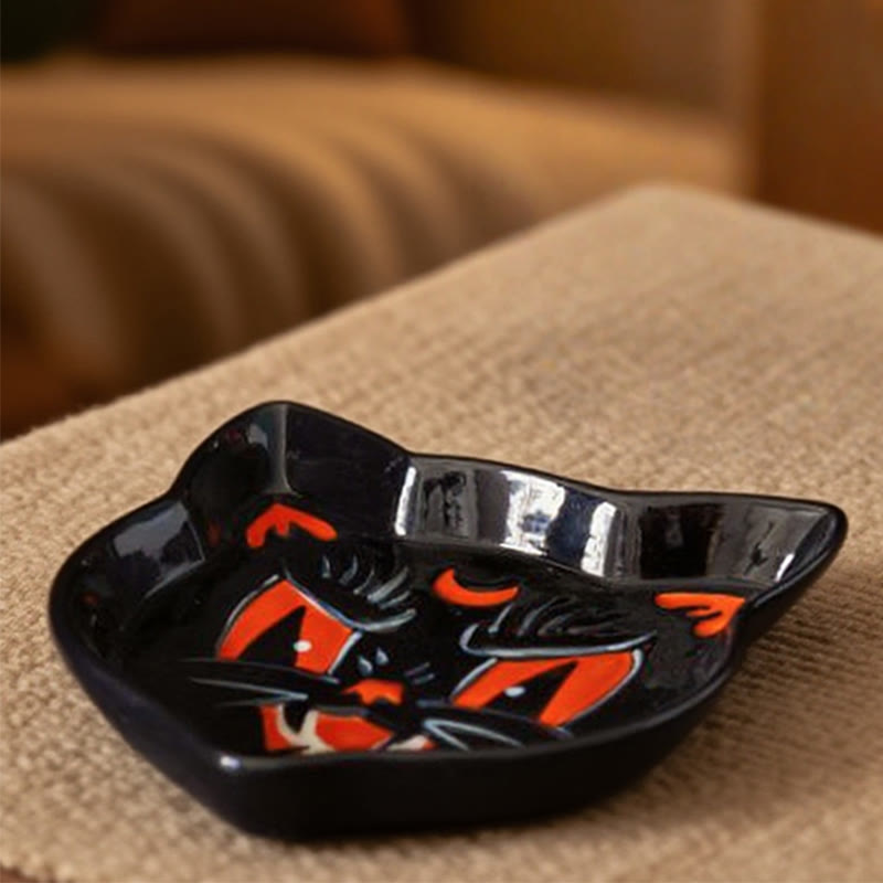 Embossed Black Cat Ceramic Plate - image 2