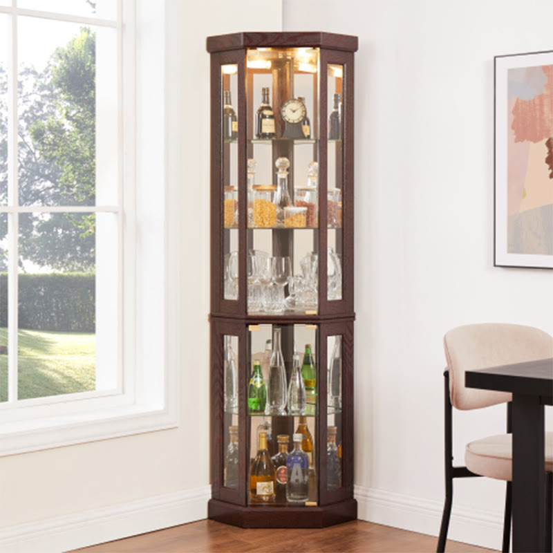 Lighted Corner Display Bar Cabinet - image 4