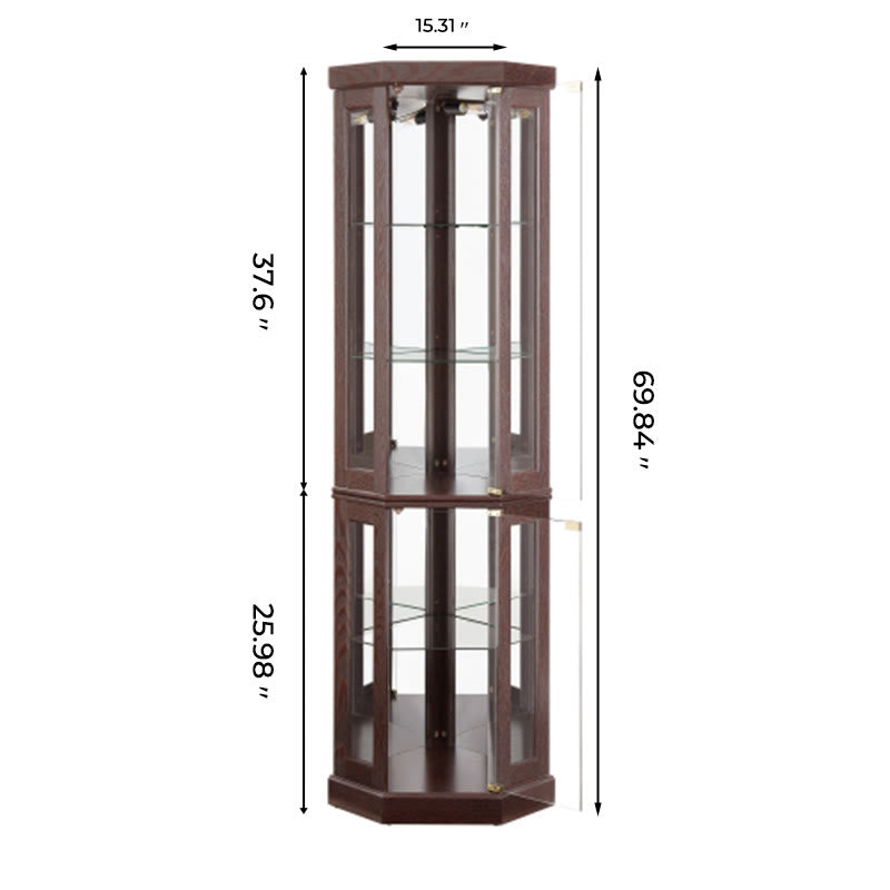 Lighted Corner Display Bar Cabinet - image 9