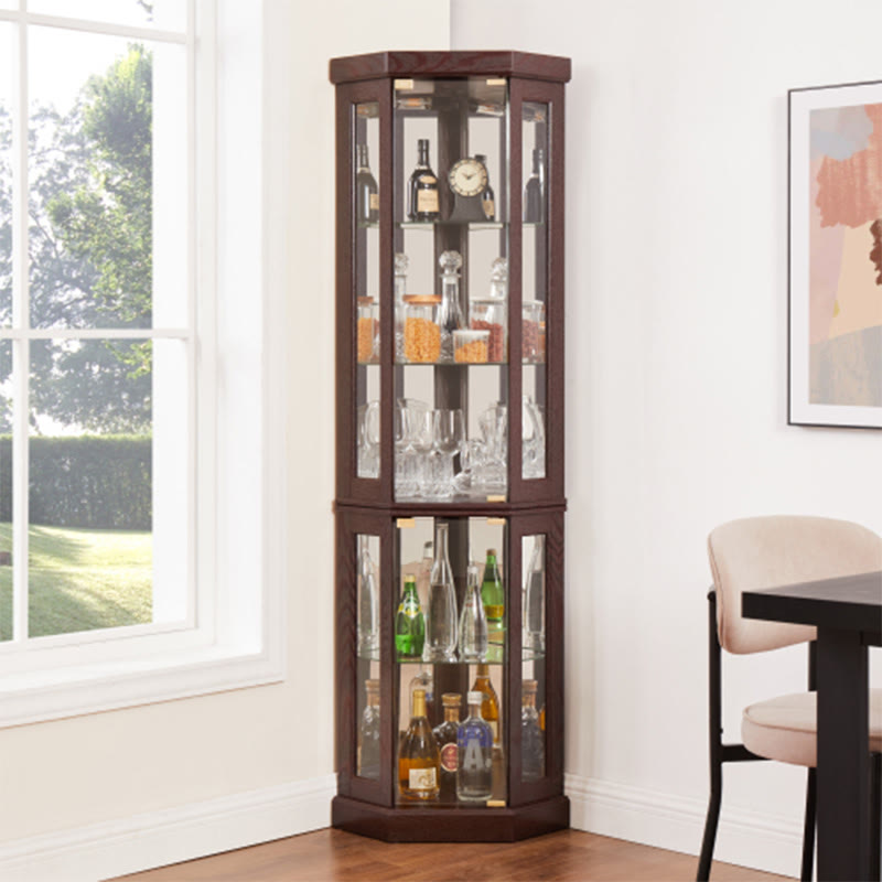 Lighted Corner Display Bar Cabinet - image 3