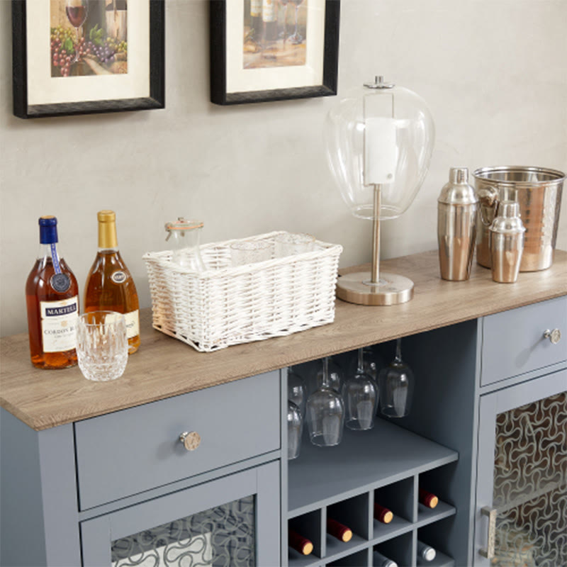 Modern Buffet Cabinet With Glass Rack - image 6