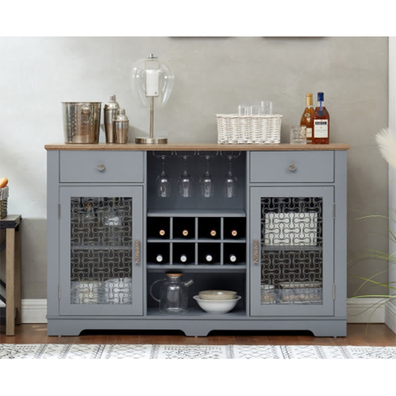 Modern Buffet Cabinet With Glass Rack - image 2