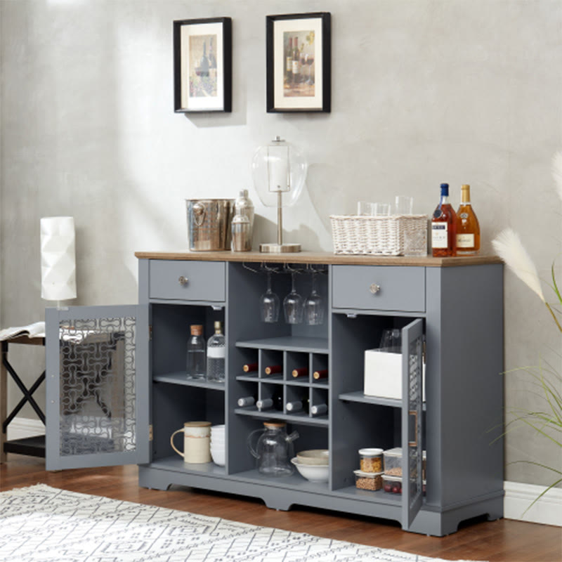 Modern Buffet Cabinet With Glass Rack - image 3