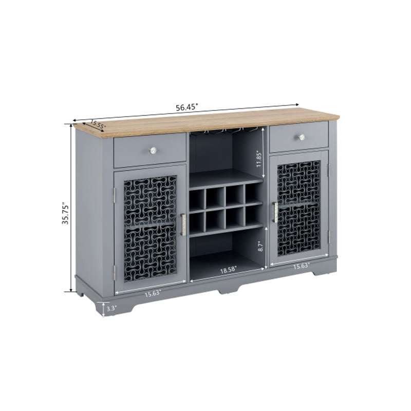 Modern Buffet Cabinet With Glass Rack - image 9