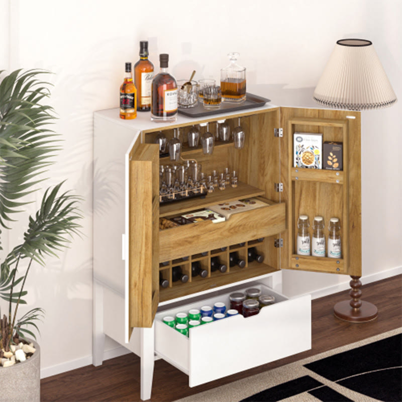 Wine Bar Cabinet With Stemware Holder - image 3