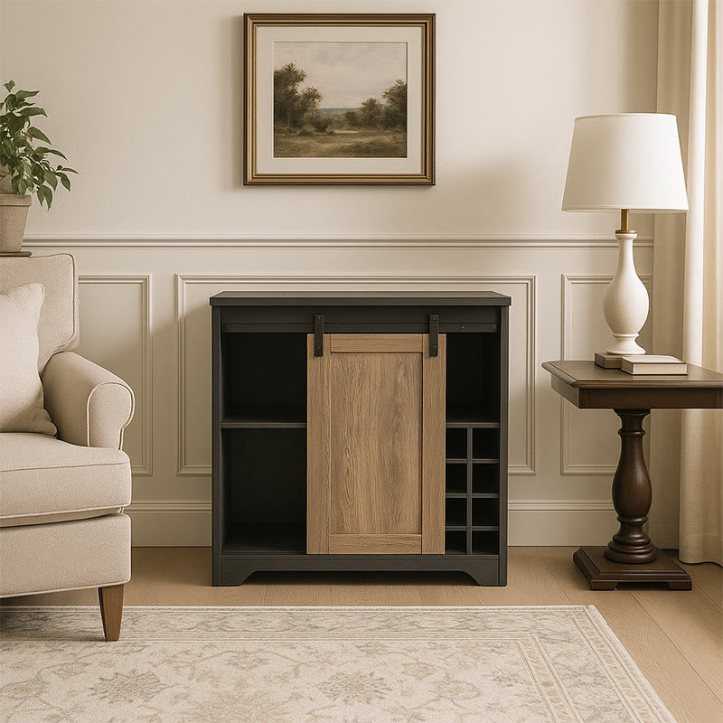 Farmhouse Barn Door Bar Cabinet  - image 2