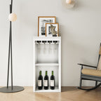 White Square Wine Bar Cabinet - White - image 0