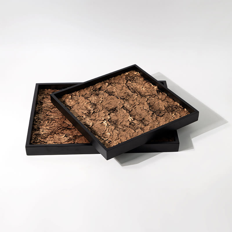 Geometric Leather-lined Decorative Tray - image 2