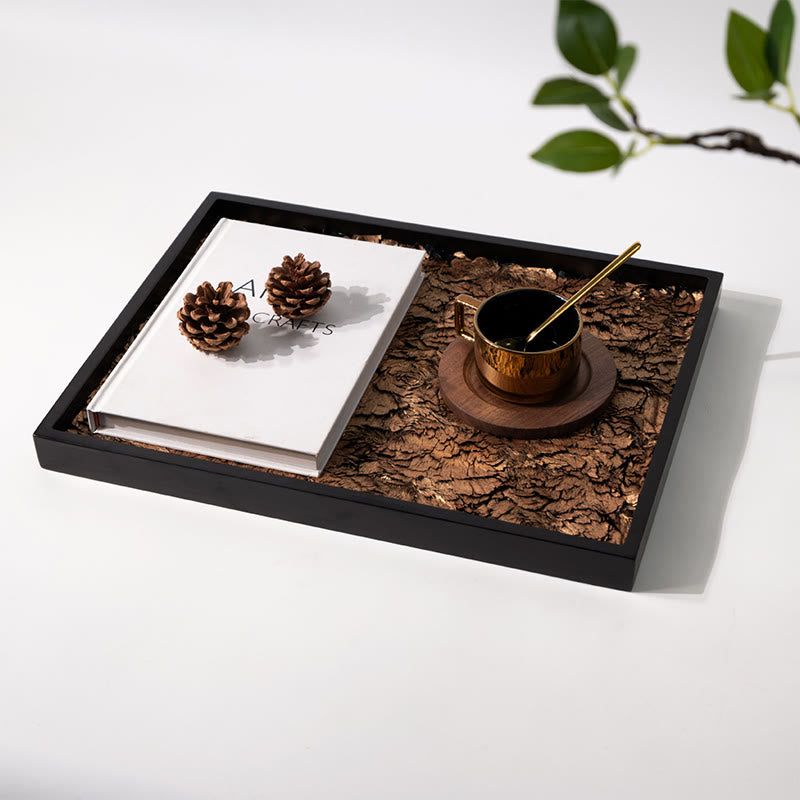 Geometric Leather-lined Decorative Tray - image 1