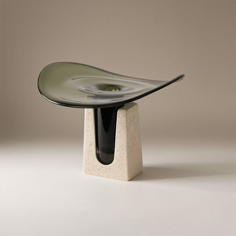 Decorative Glass Pedestal Tray - black - image 0