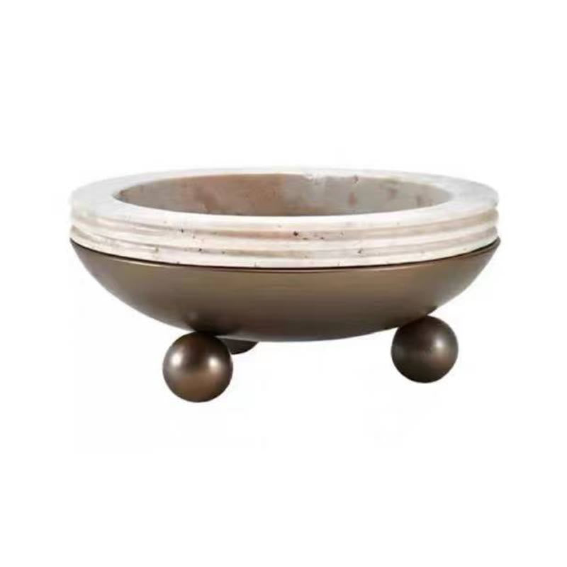 Vintage Ball-footed Decorative Round Tray - image 3