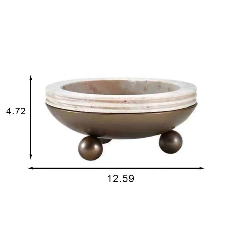 Vintage Ball-footed Decorative Round Tray - image 4