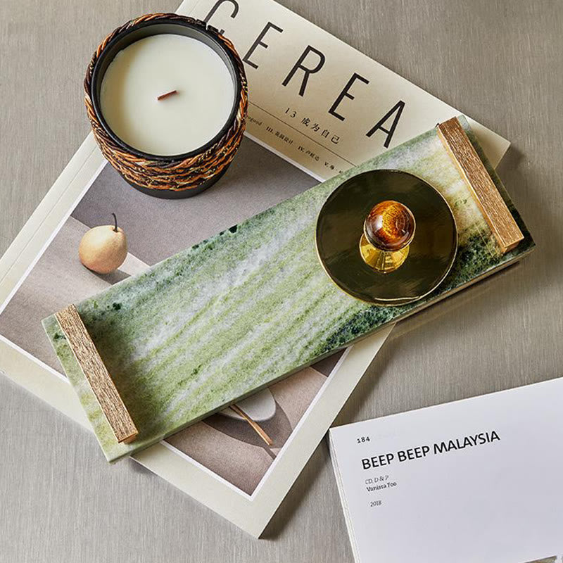 Natural Green Marble Artistic Tray - image 0