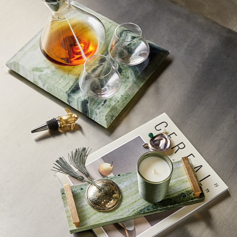 Natural Green Marble Artistic Tray - image 9