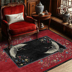 Floral Red-crowned Crane Anti-slip Area Rug - 60" x 96" - image 0