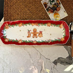 Christmas Gingerbread Man Decorative Dinner Plate - Red - image 0