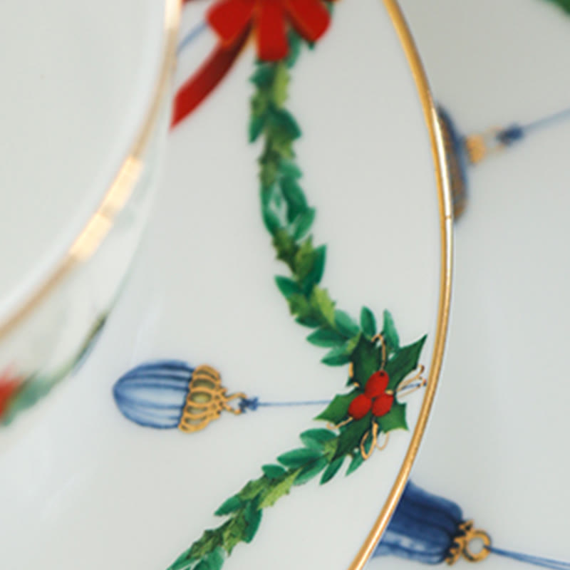 Hand-painted Christmas Garland Pattern Plate - image 8