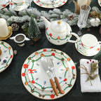 Hand-painted Christmas Garland Pattern Plate - image 5