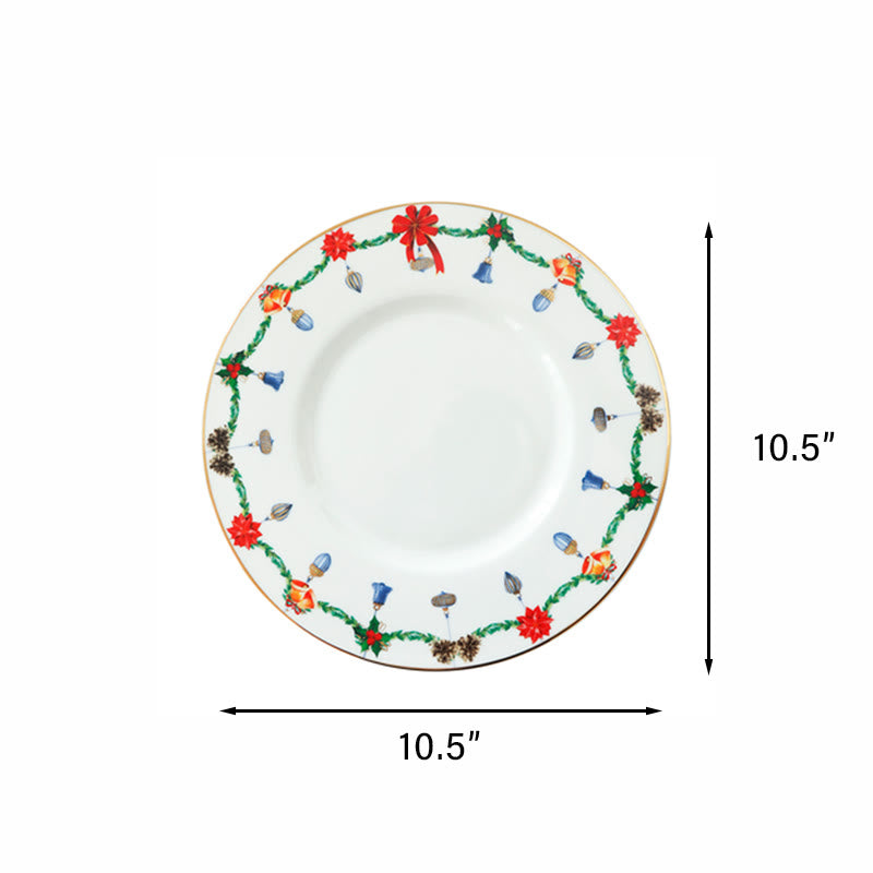 Hand-painted Christmas Garland Pattern Plate - image 10