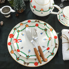 Hand-painted Christmas Garland Pattern Plate - image 1