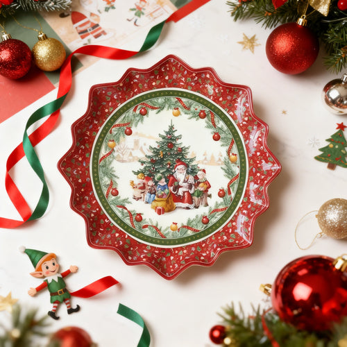 Colorful Christmas Lace Decorative Plate - image 1