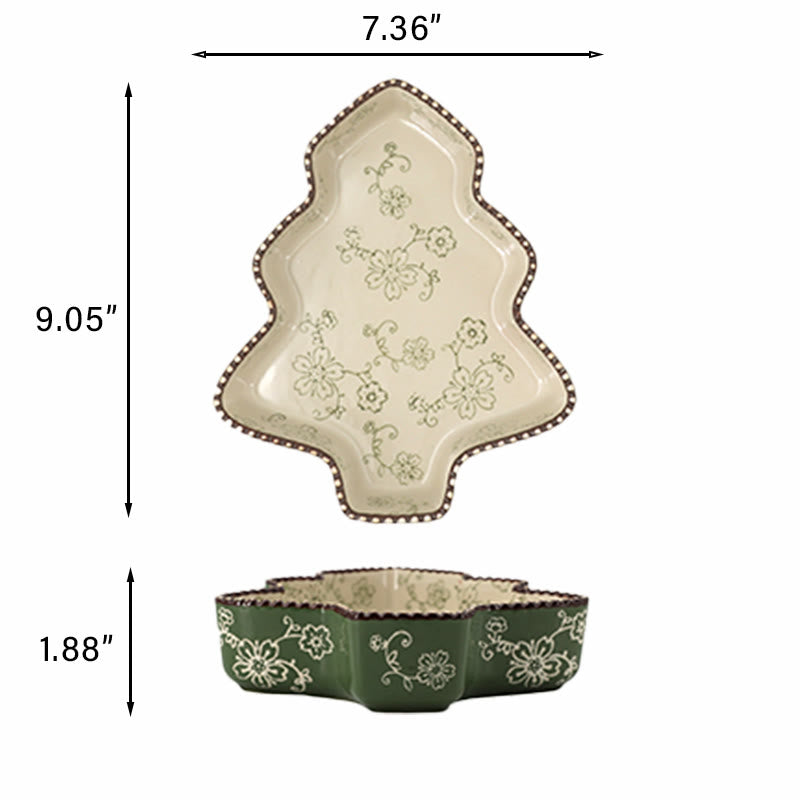 Artistic Beauty Underglaze Christmas Tree Plate - image 7