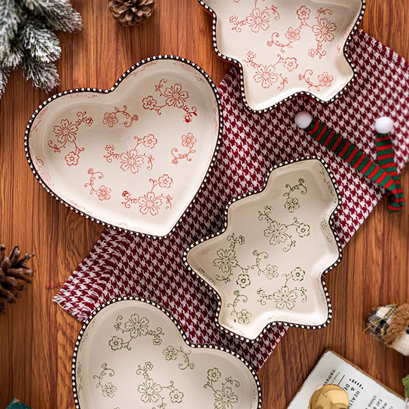 Artistic Beauty Underglaze Christmas Tree Plate - image 3