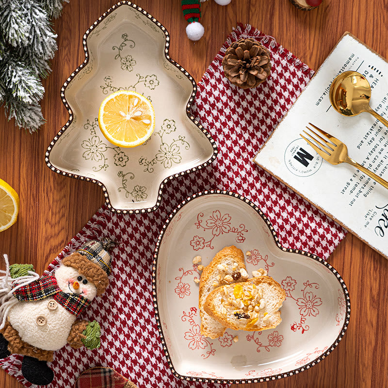 Artistic Beauty Underglaze Christmas Tree Plate - image 4