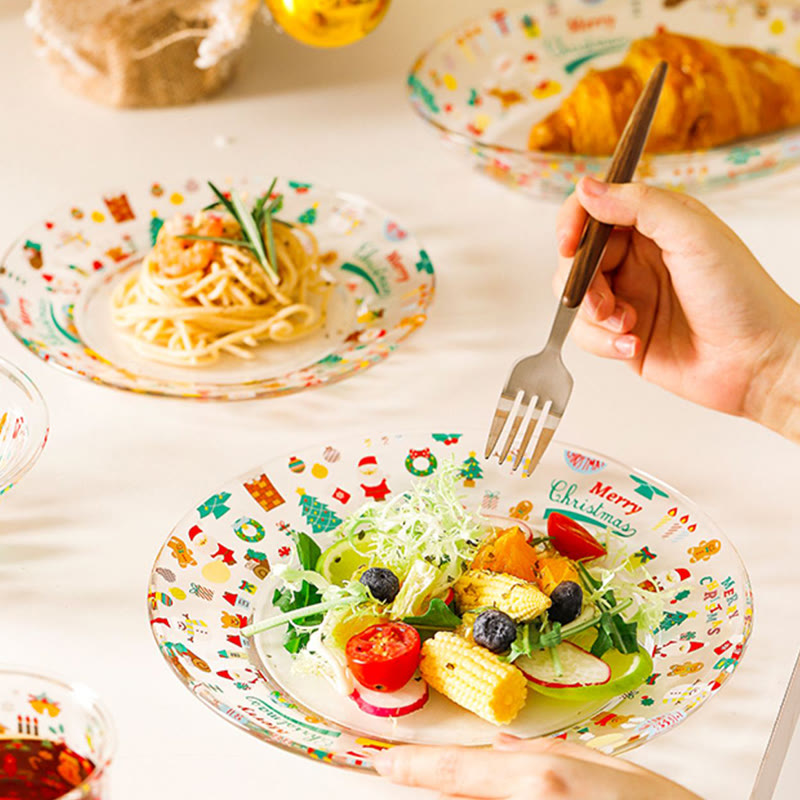 Adorable Christmas Decorative Glass Plate - image 3