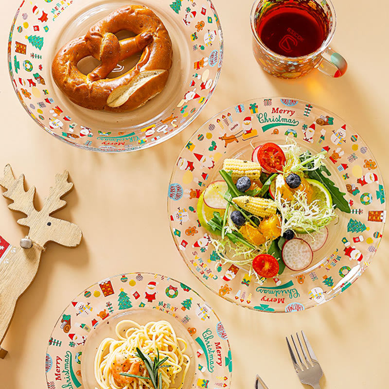 Adorable Christmas Decorative Glass Plate - image 1