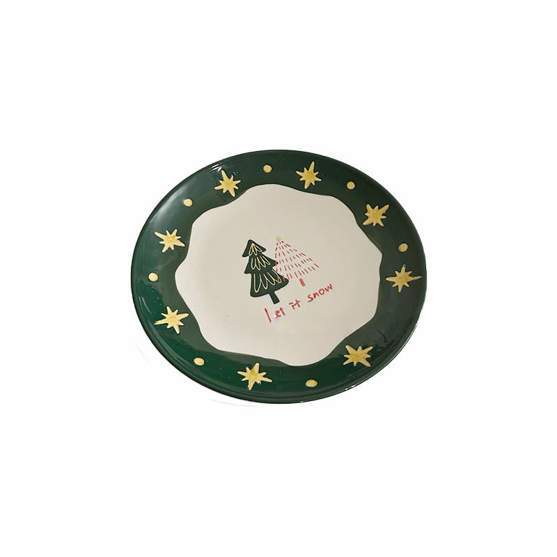 Round Ceramic Decorative Plate With Star Pattern - image 10