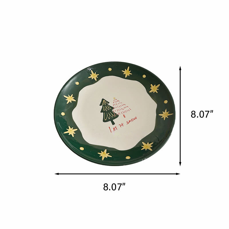 Round Ceramic Decorative Plate With Star Pattern - image 11