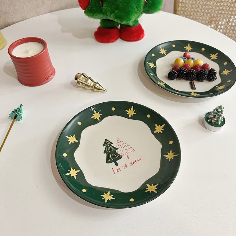 Round Ceramic Decorative Plate With Star Pattern - image 8